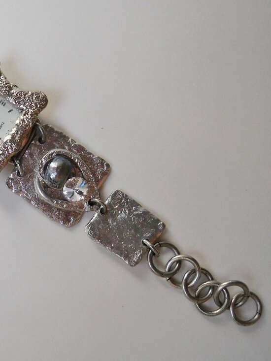 Silver Square Watch Crystal Gemstone Handcrafted Unique Wristwatch New Gift main image 5